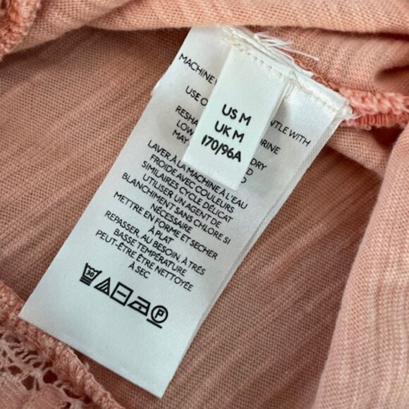 Free People Blouse Prairie Cottagecore Hippie Distressed Medium Like New $98 - Picture 7 of 13